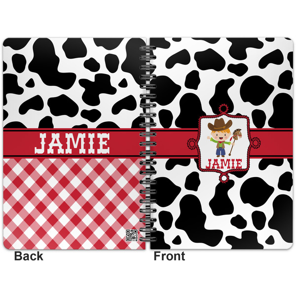 Cowprint w/Cowboy Spiral Journal 7 x 10 - Apvl