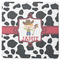Cowprint w/Cowboy Square Rubber Backed Coaster (Personalized)