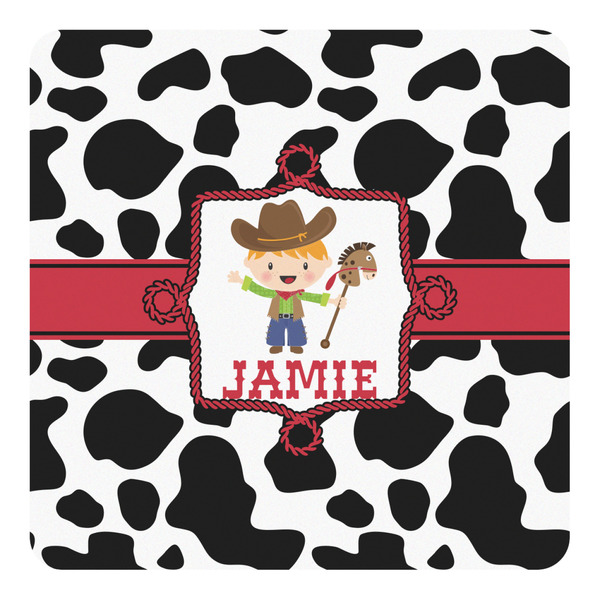 Custom Cowprint w/Cowboy Square Decal - Large (Personalized)