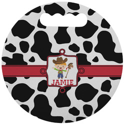 Cowprint w/Cowboy Stadium Cushion (Round) (Personalized)