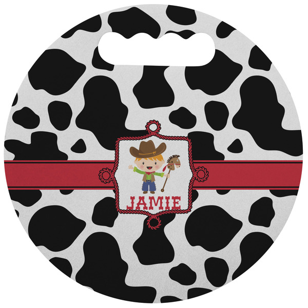 Custom Cowprint w/Cowboy Stadium Cushion (Round) (Personalized)
