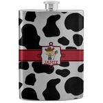 Cowprint w/Cowboy Stainless Steel Flask (Personalized)