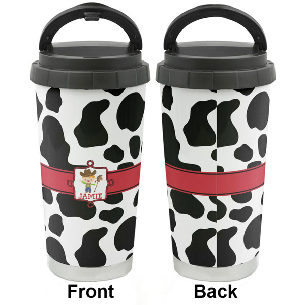 Cowprint w/Cowboy Stainless Steel Travel Cup - Apvl