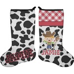 Cowprint w/Cowboy Holiday Stocking - Double-Sided - Neoprene (Personalized)