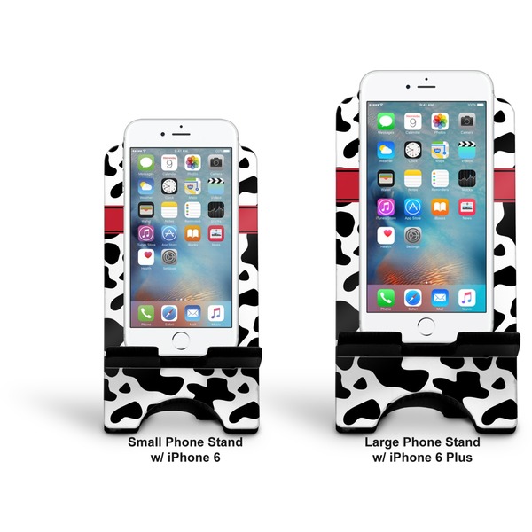 Cowprint w/Cowboy Stylized Phone Stand - Comparison