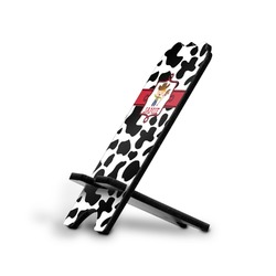 Cowprint w/Cowboy Stylized Cell Phone Stand - Small w/ Name or Text