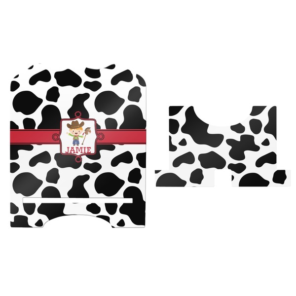 Cowprint w/Cowboy Stylized Tablet Stand - Apvl