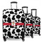 Cowprint w/Cowboy 3 Piece Luggage Set - 20" Carry On, 24" Medium Checked, 28" Large Checked (Personalized)