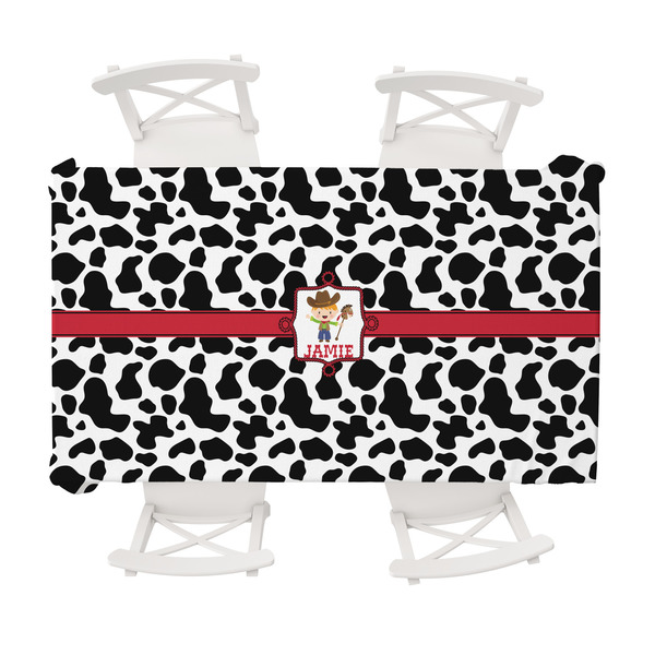 Custom Cowprint w/Cowboy Tablecloth - 58"x102" (Personalized)