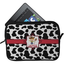 Cowprint w/Cowboy Tablet Case / Sleeve - Small (Personalized)