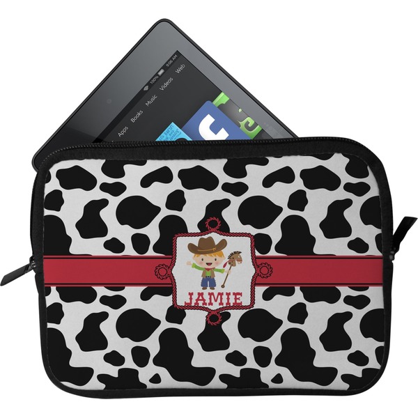 Custom Cowprint w/Cowboy Tablet Case / Sleeve (Personalized)
