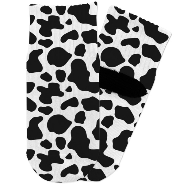 Custom Cowprint w/Cowboy Toddler Ankle Socks