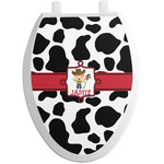 Cowprint w/Cowboy Toilet Seat Decal - Elongated (Personalized)
