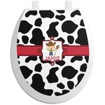 Cowprint w/Cowboy Toilet Seat Decal (Personalized)