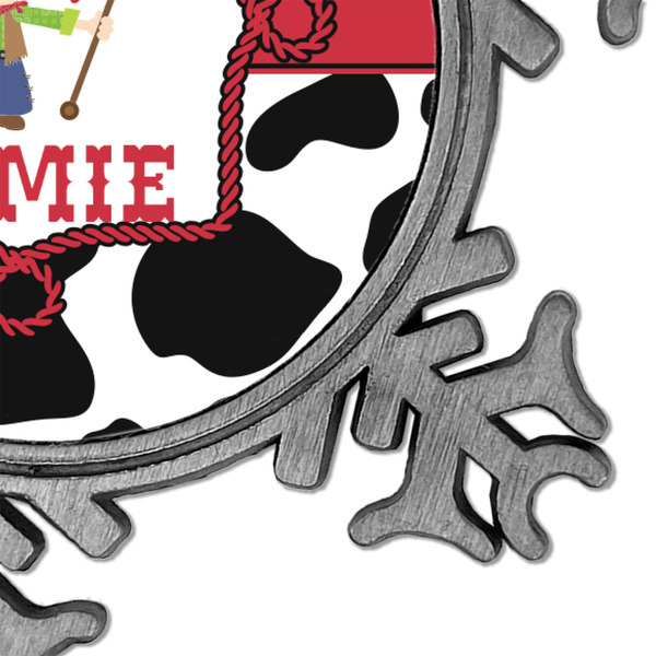 Cowprint w/Cowboy Vintage Snowflake - Detail