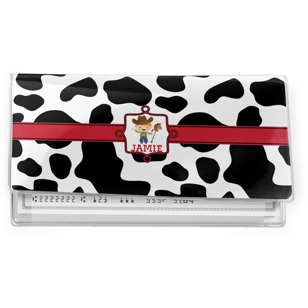 Custom Cowprint w/Cowboy Vinyl Checkbook Cover (Personalized)