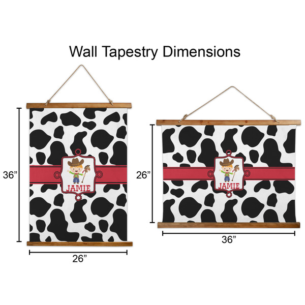 Cowprint w/Cowboy Wall Hanging Tapestries - Parent/Sizing