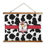 Cowprint w/Cowboy Wall Hanging Tapestry - Wide (Personalized)