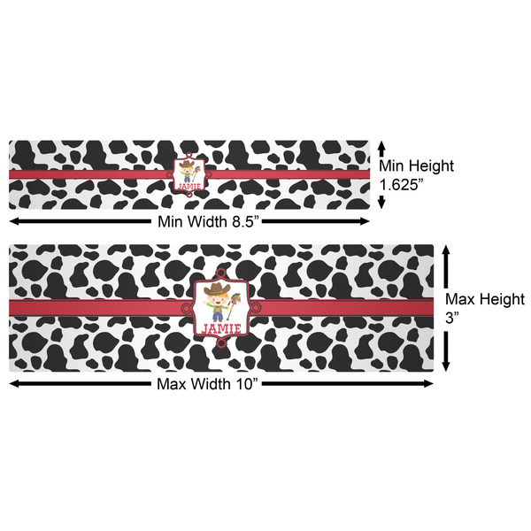 Cowprint w/Cowboy Water Bottle Labels w/ Dimensions