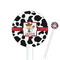 Cowprint w/Cowboy 5.5" Round Plastic Stir Sticks - White - Single Sided (Personalized)