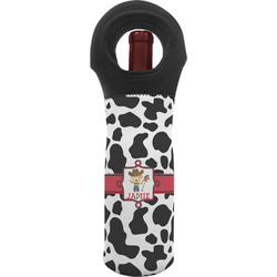 Cowprint w/Cowboy Wine Tote Bag (Personalized)