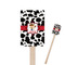 Cowprint w/Cowboy 6.25" Rectangle Wooden Stir Sticks - Single Sided (Personalized)