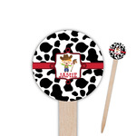 Cowprint w/Cowboy Round Wooden Food Picks (Personalized)