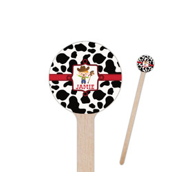 Cowprint w/Cowboy Round Wooden Stir Sticks (Personalized)