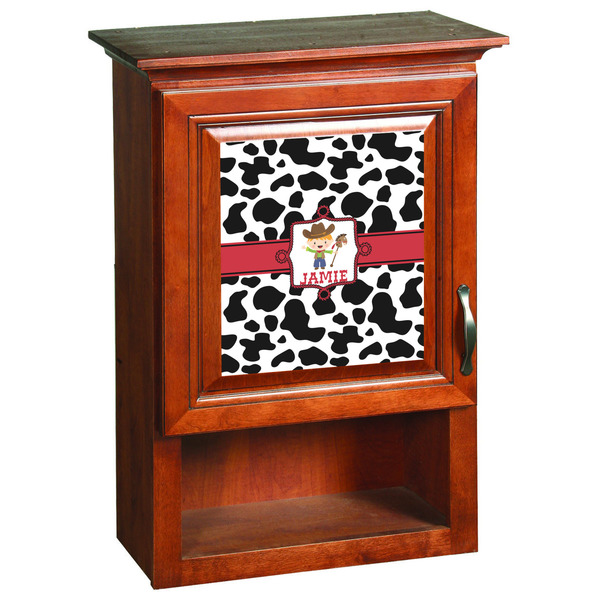 Cowprint w/Cowboy Wooden Cabinet Decal (Medium)