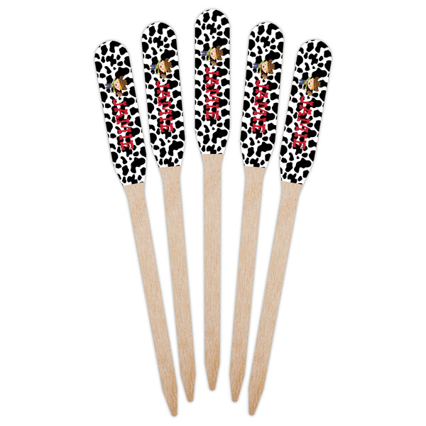 Cowprint w/Cowboy Wooden Food Pick - Paddle - Fan View