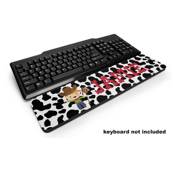 Custom Cowprint w/Cowboy Keyboard Wrist Rest (Personalized)