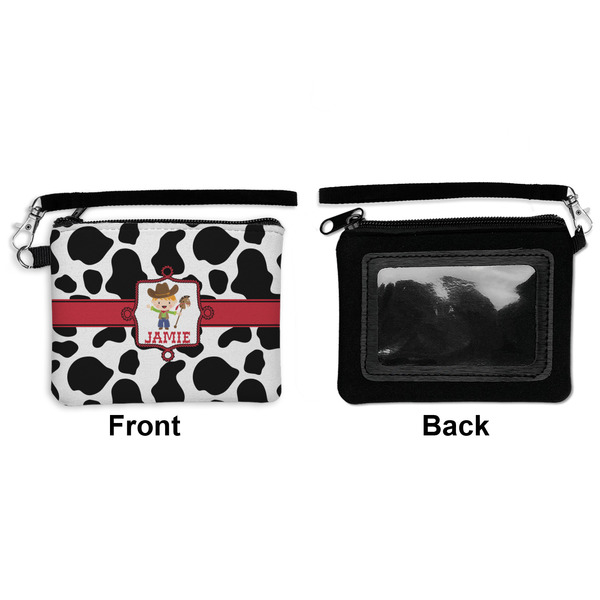 Cowprint w/Cowboy Wristlet ID Cases - Front & Back