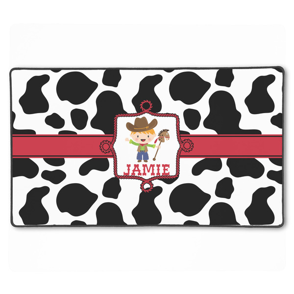 Custom Cowprint w/Cowboy XXL Gaming Mouse Pad - 24" x 14" (Personalized)