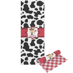 Cowprint w/Cowboy Yoga Mat - Printed Front and Back (Personalized)