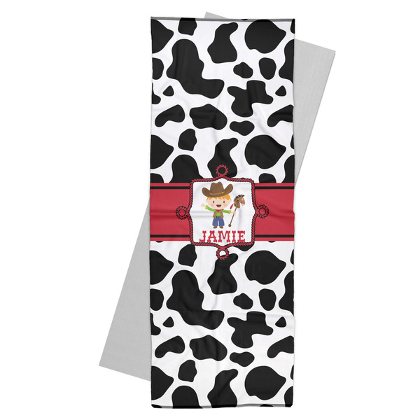 Custom Cowprint w/Cowboy Yoga Mat Towel (Personalized)