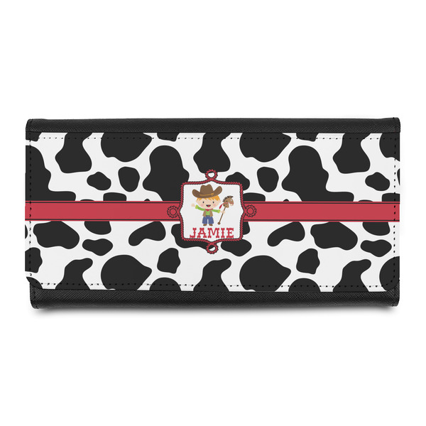 Custom Cowprint w/Cowboy Leatherette Ladies Wallet (Personalized)