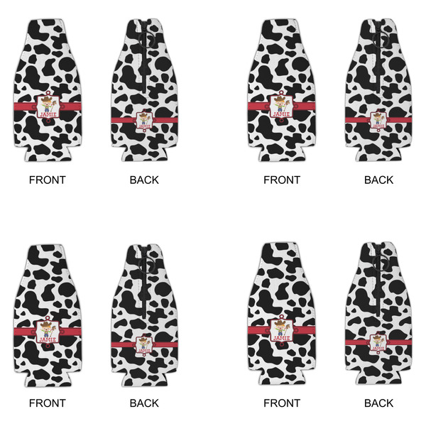Cowprint w/Cowboy Zipper Bottle Cooler - Set of 4 - APPROVAL