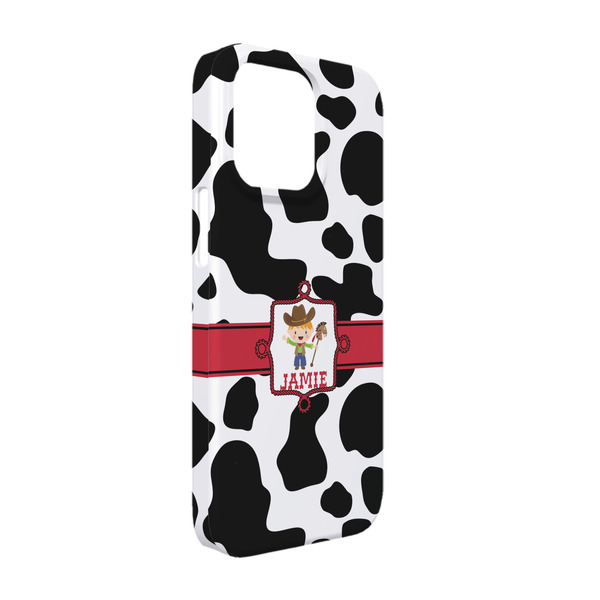 Custom Cowprint w/Cowboy iPhone Case - Plastic - iPhone 13 (Personalized)