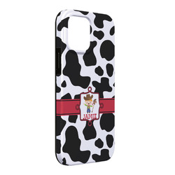 Cowprint w/Cowboy iPhone Case - Rubber Lined - iPhone 13 Pro Max (Personalized)