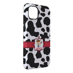 Cowprint w/Cowboy iPhone Case - Rubber Lined - iPhone 14 Pro Max (Personalized)