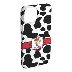 Cowprint w/Cowboy iPhone Case - Plastic - iPhone 15 Plus (Personalized)