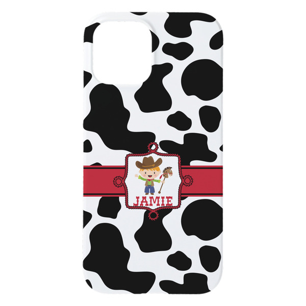 Cowprint w/Cowboy iPhone 15 Plus Case - Back