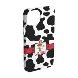 Cowprint w/Cowboy iPhone Case - Plastic - iPhone 15 Pro (Personalized)
