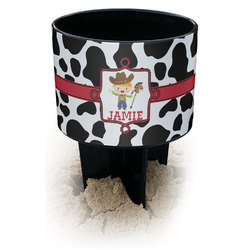 Cowprint w/Cowboy Black Beach Spiker Drink Holder (Personalized)