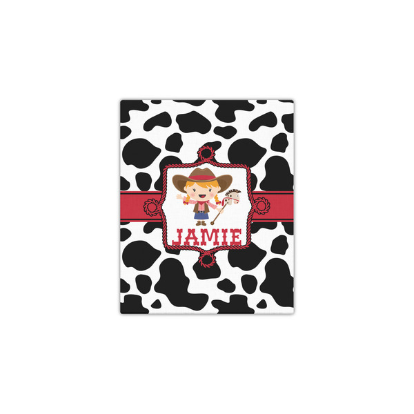 Cowprint Cowgirl 11x14 - Canvas Print - Front View