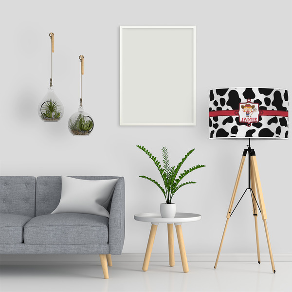 Cowprint Cowgirl 12" Drum Lampshade - LIFESTYLE