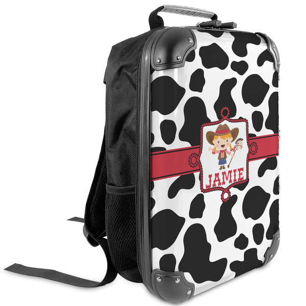 Custom Cowprint Cowgirl Kids Hard Shell Backpack (Personalized)