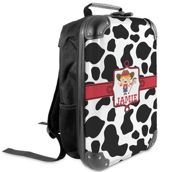 Custom Cowprint Cowgirl Kids Hard Shell Backpack (Personalized)