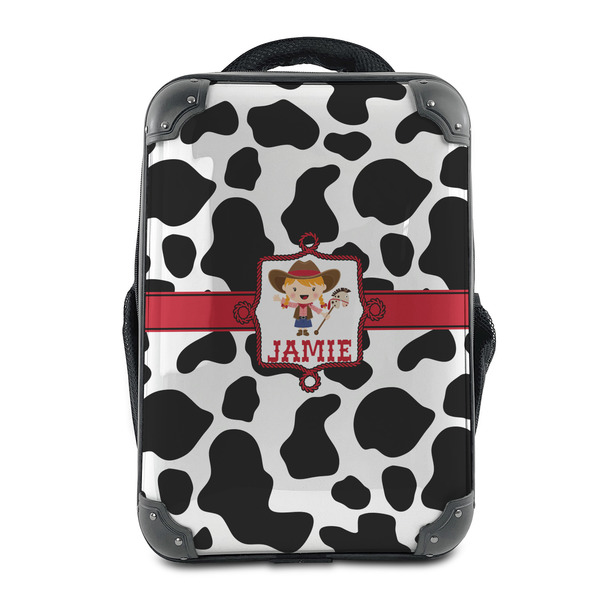 Custom Cowprint Cowgirl 15" Hard Shell Backpack (Personalized)
