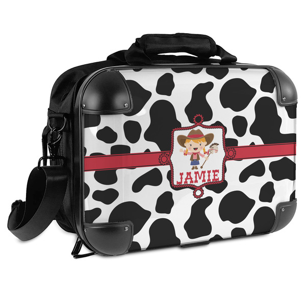Custom Cowprint Cowgirl Hard Shell Briefcase (Personalized)